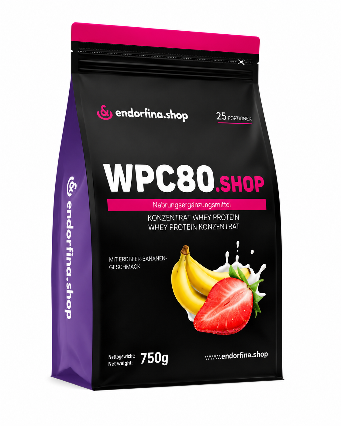 Endorfina.shop – WPC80 Whey Protein – Erdbeer-Banane (750g)