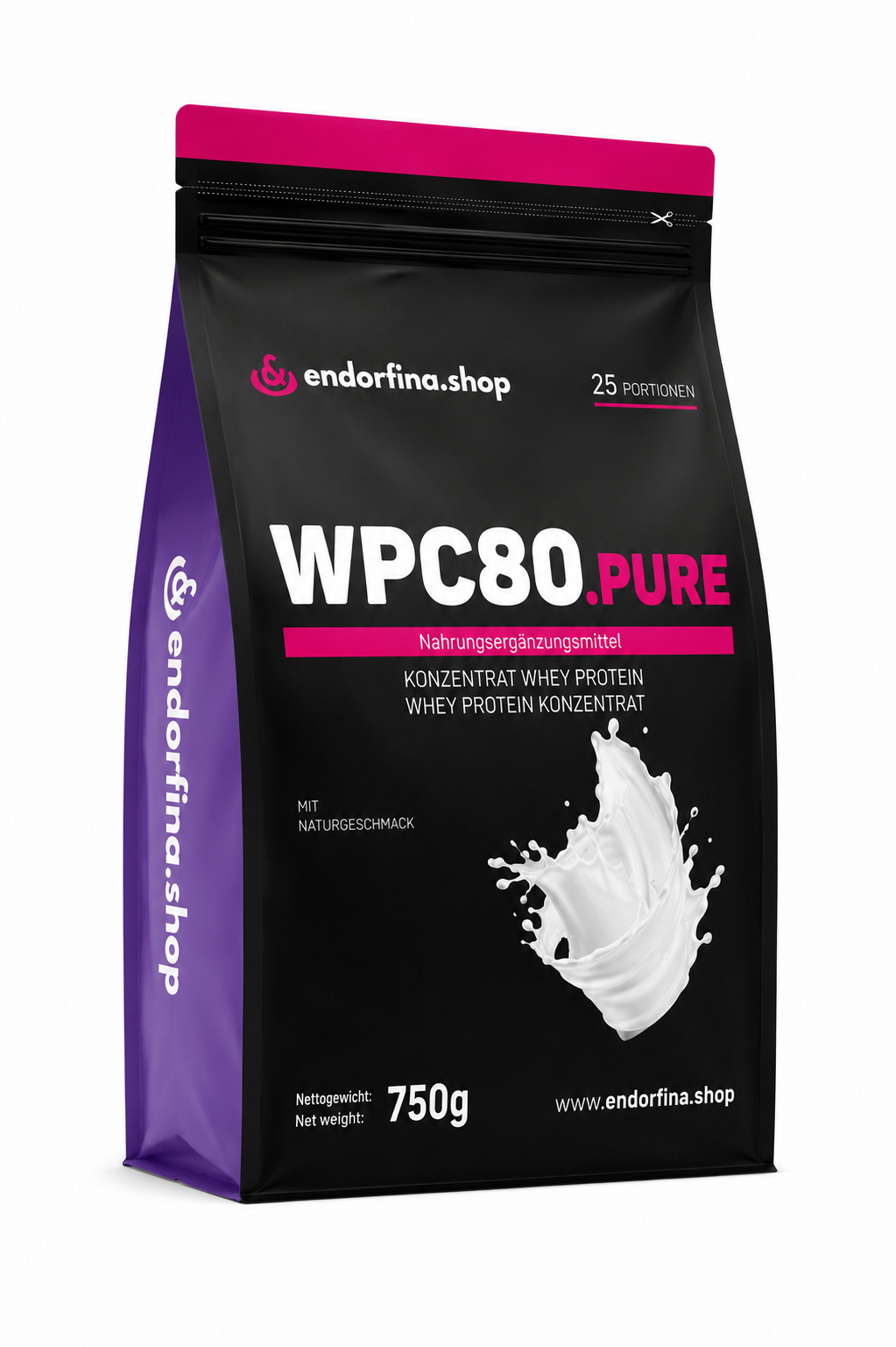 Endorfina.shop – WPC80 Whey Protein – Pure / Geschmacksneutral (750g)