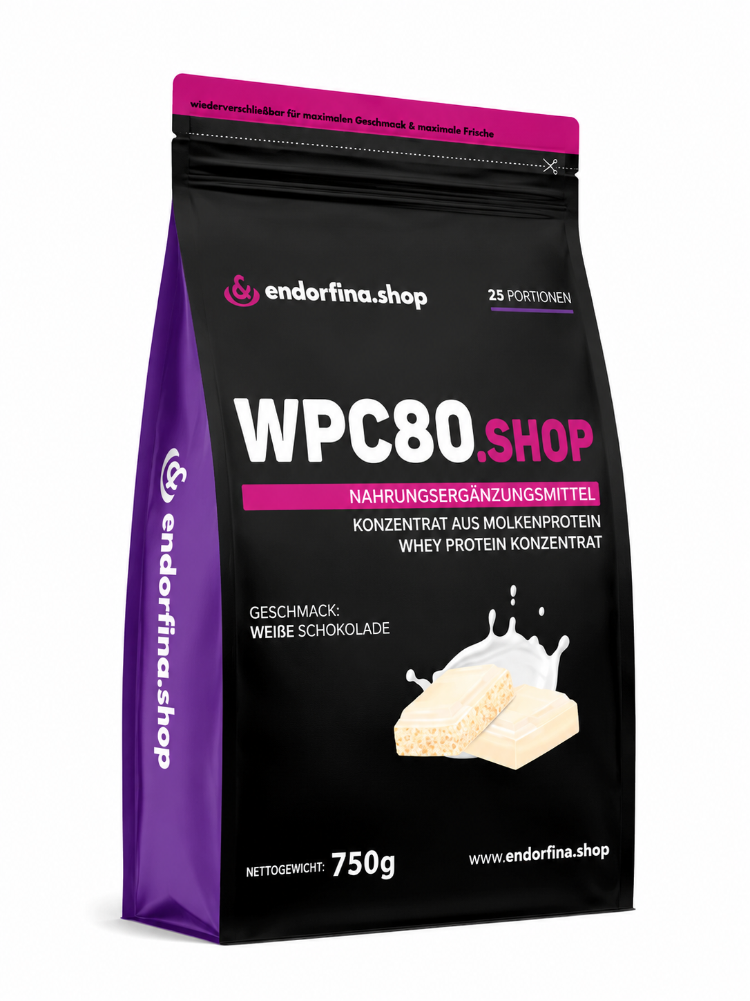Endorfina – WPC80 Whey Protein – Weiße Schokolade (750g)
