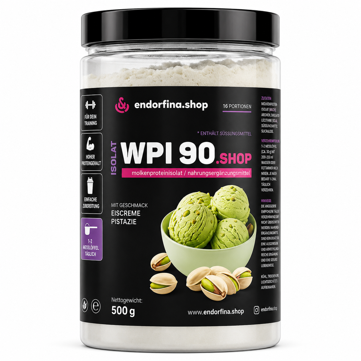 Isolat WPI90.shop Pistazieneiscreme 500g